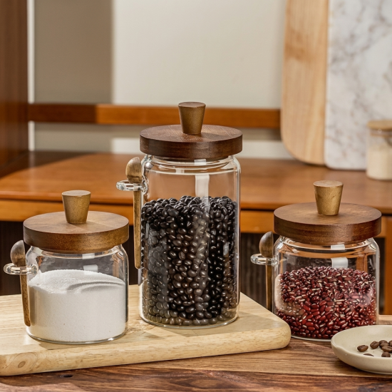 Glass Jar with Wooden Spoon 500 ml
